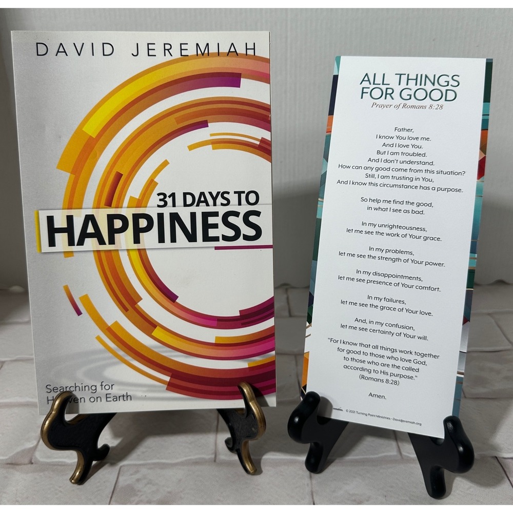 David Jeremiah 31 Days to Happiness‎ Paperback Book and Bonus Bookmark